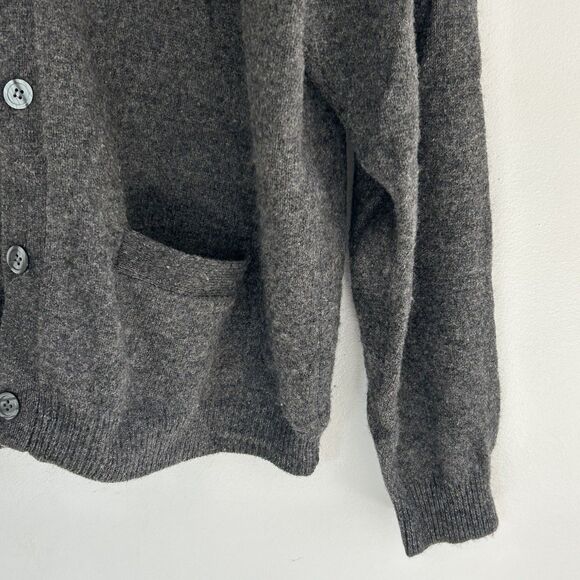John Ashford Cardigan Sweater Size XL 100% Wool Grey Pockets Men's Grandpa - Picture 4 of 6